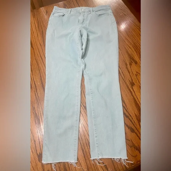 Universal Thread Pale Green Acid Wash Jeans Women’s 12 High Rise Skinny Cotton - Picture 2 of 12